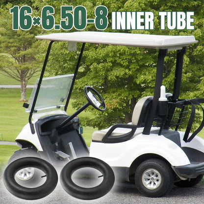 16x6.50-8 Inner Tube 16x7.50-8 Heavy Duty Replacement Tire Tubes with Straight Valve Stem for Mowers, Golf Cart, Tractor, Garden Trailer - 2 Pack