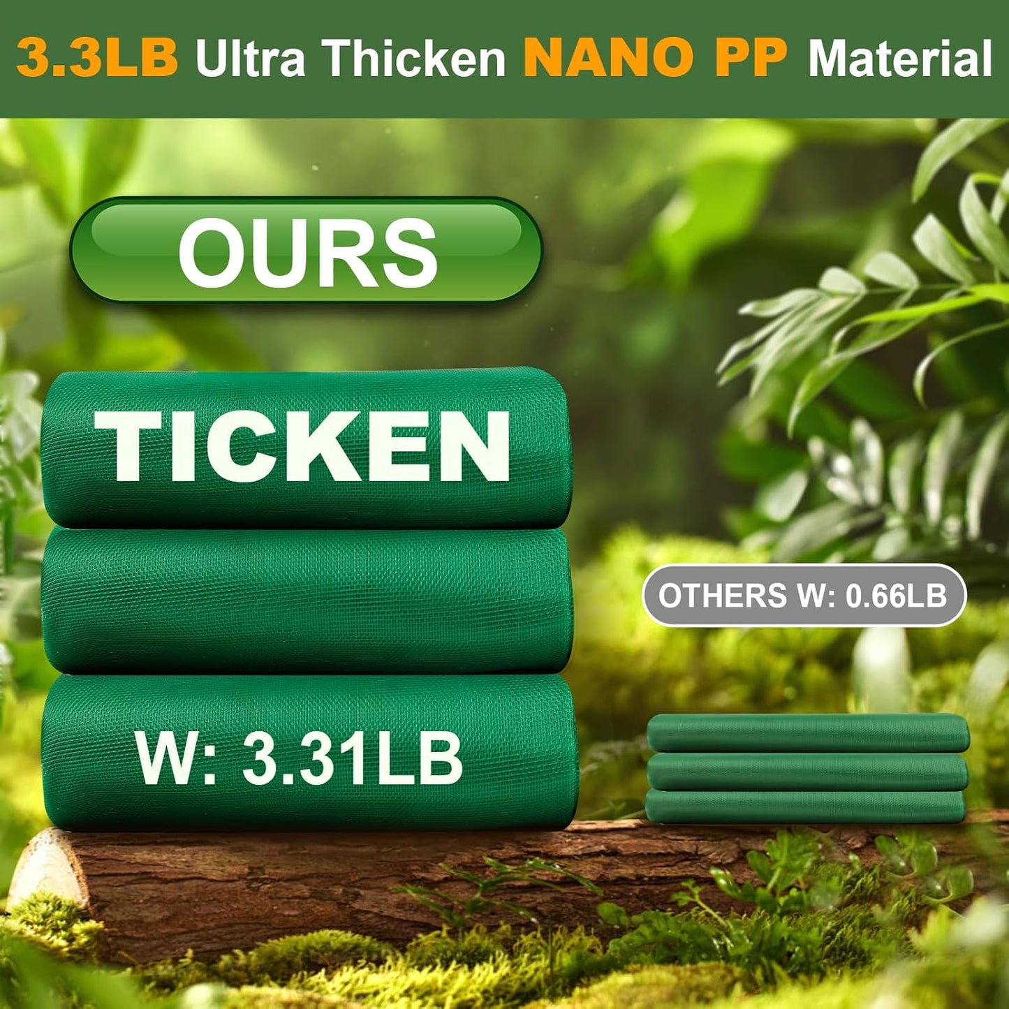 Thicken Garden Netting Plant Covers 10 x 16.5Ft Insect Netting for Garden Mesh Netting Nano PP for Vegetable Fruits Reusable Plants Netting Covers Protect Plants from Insects Birds, Green
