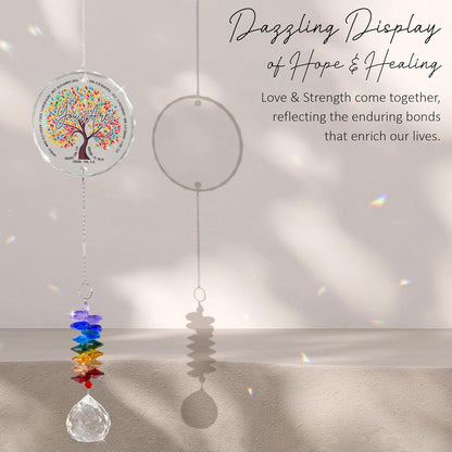 Glass Ornament Suncatcher - Tree of Life - Unique Presents - Christmas Keepsake - Christian Gifts - Inspirational Gifts for Her, Him - Religious Encouragement Gift - Spiritual Home Decor