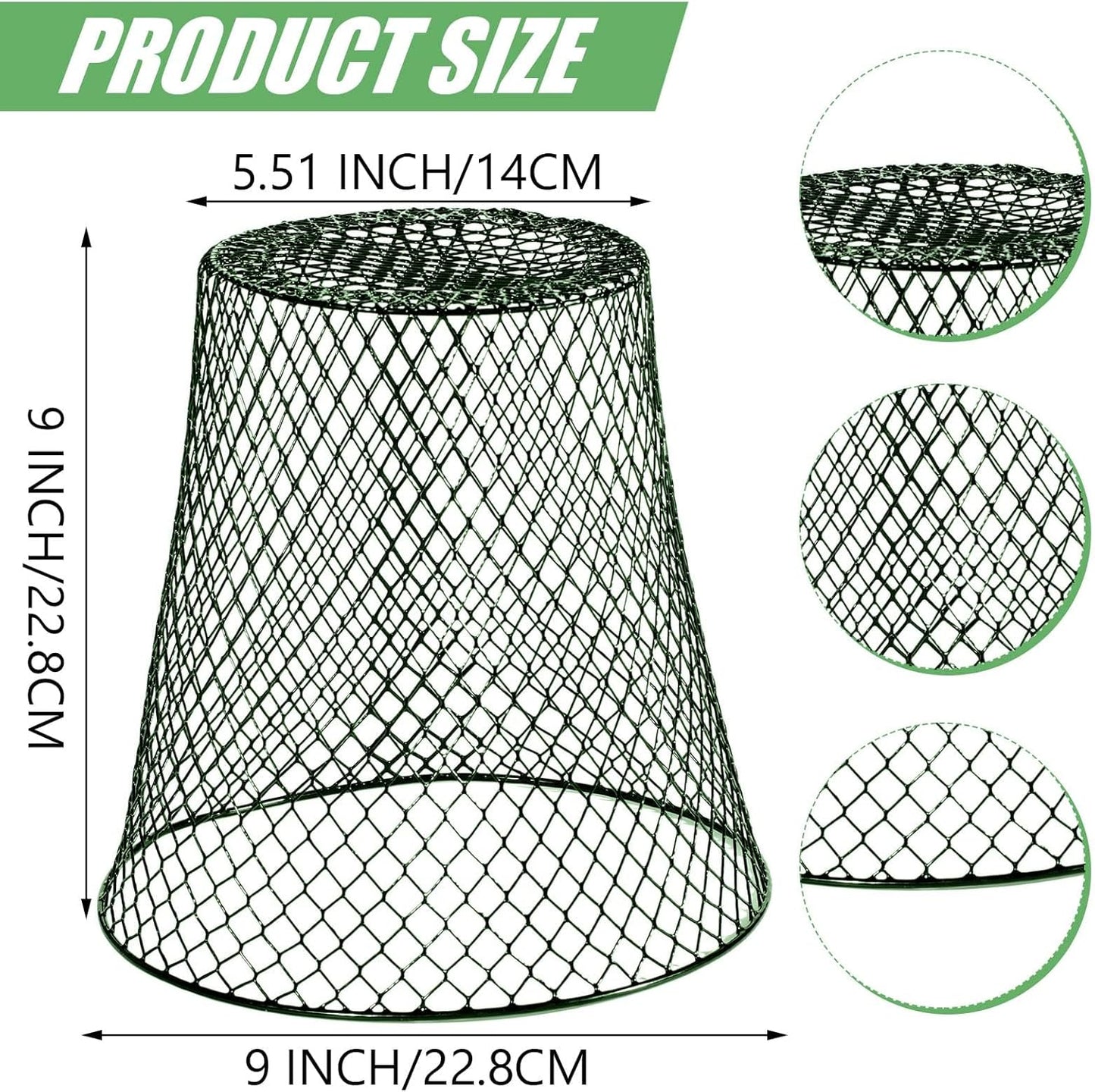 40 Pcs 9 inch Chicken Wire Plant Covers Bulk,Wire Garden Cloches Chicken Wire Cloche Plant Protector Metal Heavy Duty Garden Plant Cloche for Keeping Bunnies Chicken Squirrels Birds Other Out