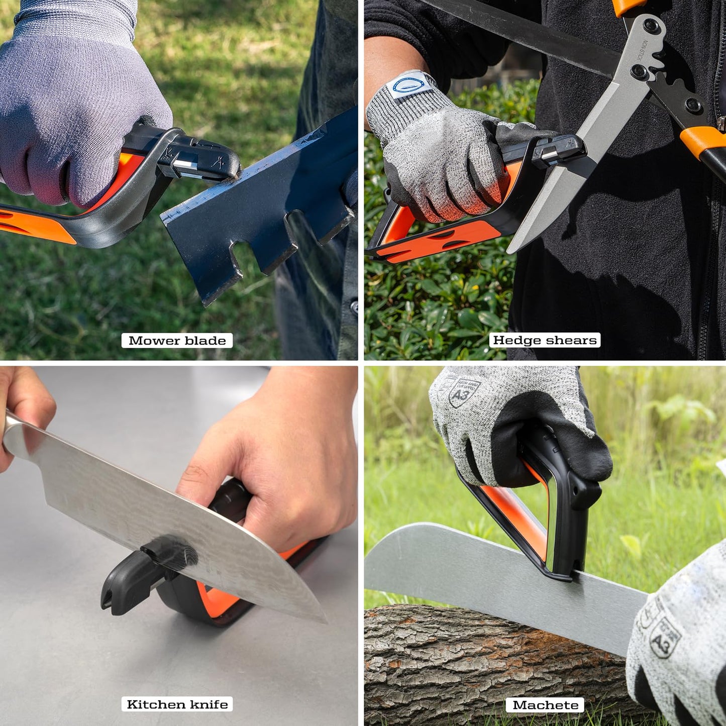 SHARPAL 103N All-in-1 Knife Garden Tool Multi-Sharpener for Lawn Mower Blade, Axe, Hatchet, Machete, Pruner, Hedge Shears, Scissors