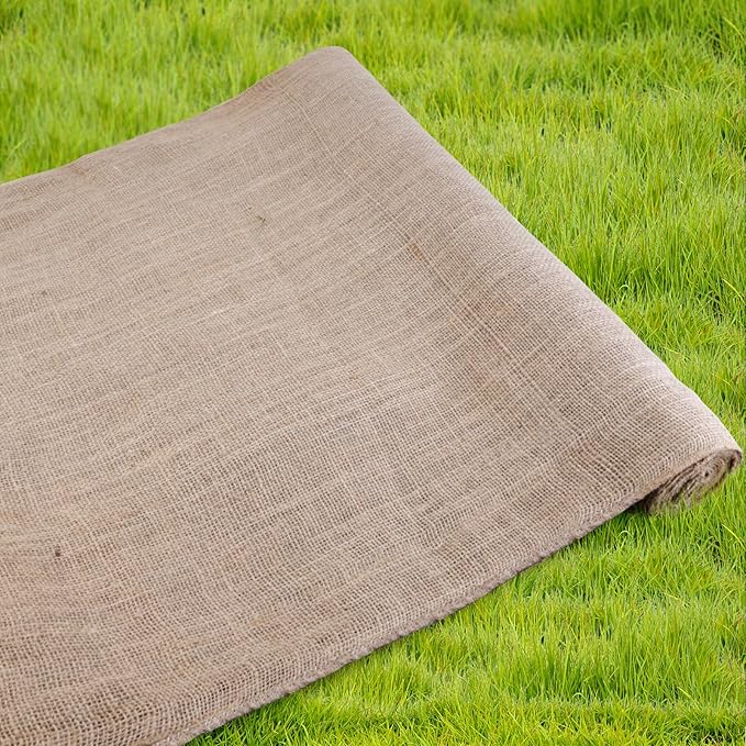 Agfabric Natural Burlap Fabric Roll,62 inch X 30 Feet Tree Wraps for Winter,Burlap Plant Covers for Trees and Shrubs Winter Protection,Garden Fabric