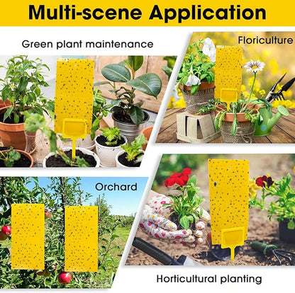 220 Pcs 7.9 x 4 Inch Sticky Traps for Plant Gnats Double Sided Sticky Traps with Twist Ties for Flying Killer Insect Indoor Outdoor Fungus Gnats, Whiteflies, Aphids (Yellow)