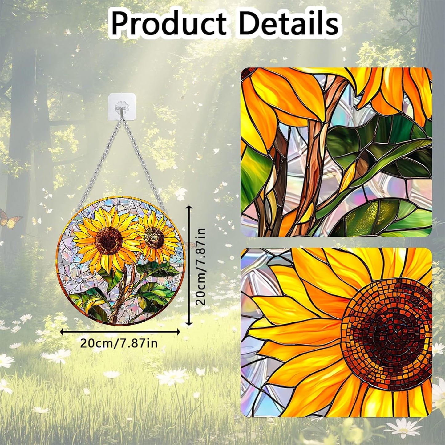 Sun Catchers Indoor Window, Acrylic Rainbow Suncatcher Window Hanging Decoration for Living Room Bedroom Summer Home Balcony Ornaments Decoration