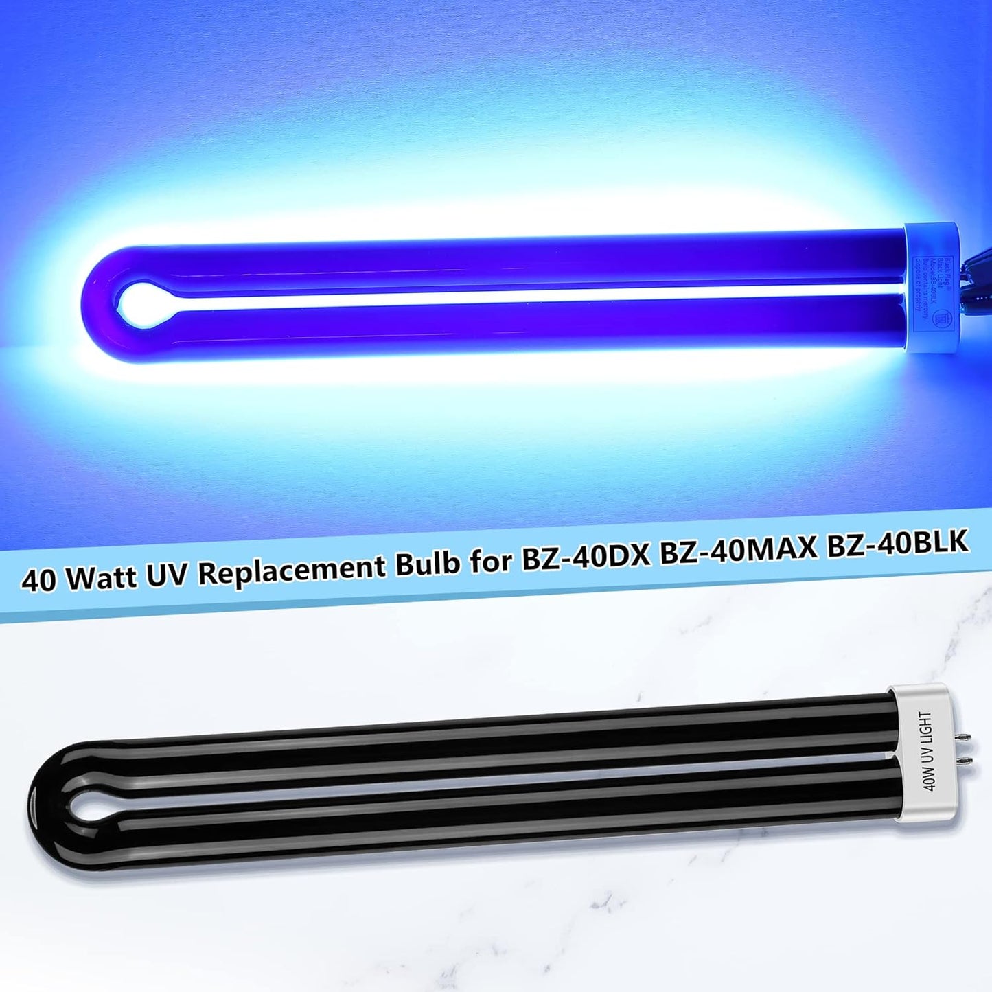 Bug Zapper Replacement Bulbs, 40w Black Light Bulb Compatible with Black Flag Bug Zapper Model BZ-40DX, BZ-40MAX, and BZ-40BLK (1)
