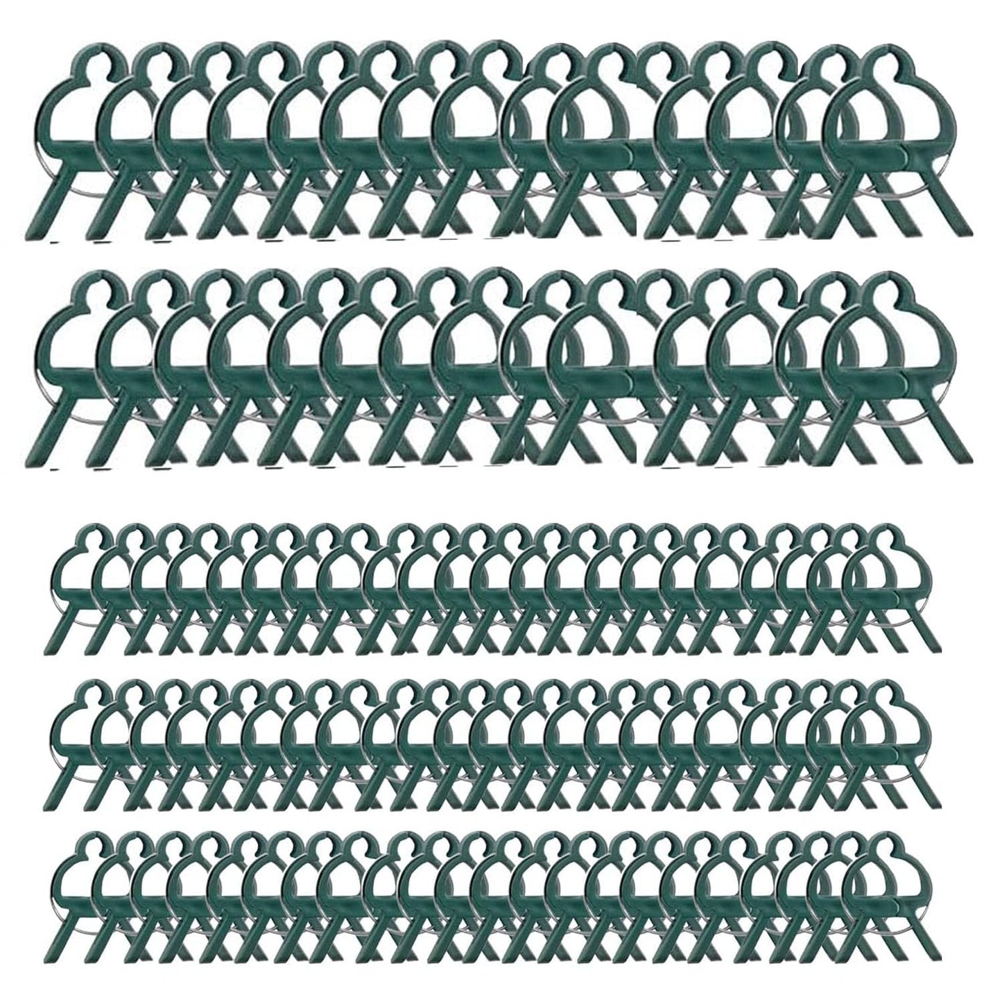 7Queen 80PCS Garden Plant Supports Clips, 2 Sizes Adjusting Reusable Plant Clips for Supporting