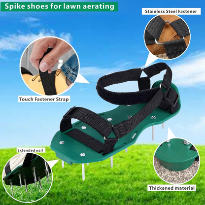 Heavy Strap Garden Aerate Spike Shoes Upgrades Lawn Aerator Shoe Tools Yard Aeration Shoes for Grass Soil Aerating Spikes (Standard Style)