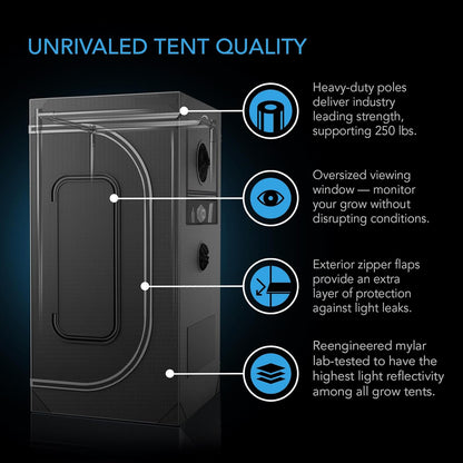 AC Infinity AI Grow System Compact 2x2, 1-Plant Kit w/Self-Learning AI Controller, Dynamic Airflow & LM301H LED Lighting Control, 2000D Mylar Tent w/Lab-Tested Reflectivity, Largest Zippered Window