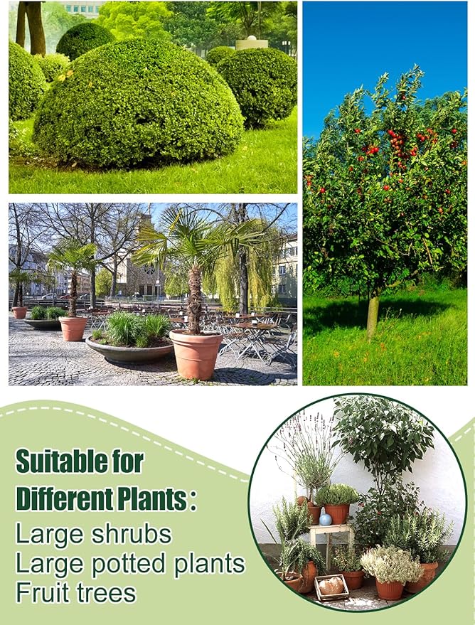 ANPHSIN 9.8ft x 9.8ft Extra Large Plant Covers Freeze Protection - Winter Shrub Plant Protection Bags, Frost Blankets Cloths with Drawstring for Outdoor Garden Potted Plants Shrub, 1 Pack, Green