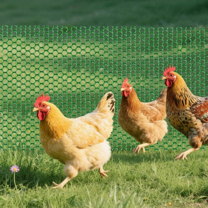 16.4 FT x 15.7 in Roll Mesh Fence, Versatile Green Plastic Fencing & Netting, Cuttable Animal Wire Mesh Fence, Durable Tree Trunk Protector, Suitable for Cat Dog Rabbit Barrier and Plant Protectors