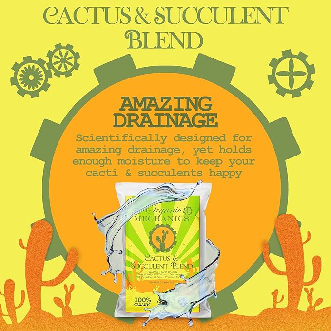Cactus and Succulent Blend Potting Soil, 2 Quarts (Pack of 5) - Enhances Root Growth & Water Drainage with Biochar, Rice Hulls, and Worm Castings - Peat-Free & Eco-Friendly