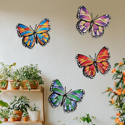 HONGLAND Metal Butterfly Wall Decor -Outdoor Fence Wall Art Decor, Hanging Decoration for Indoor Outdoor Garden Yard Living Room Bedroom Patio Balcony, Gift for Mom Dad Friends