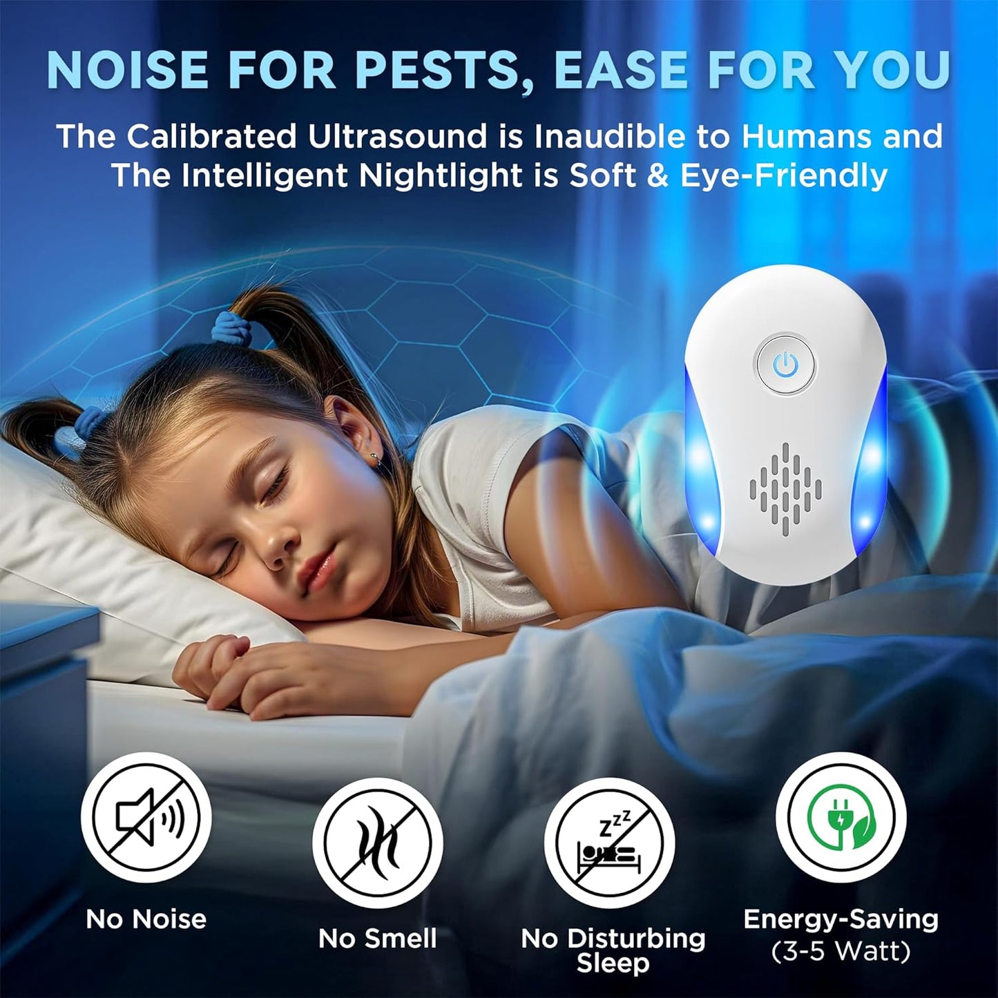 [2025 Upgraded] Ultrasonic Insect & Pest Indoor Repeller, Electronic Plug-in Control Repellent for Roach, Mouse, Rodent, Bugs, Mosquito, Mice, Ant, Spider, 2 Mode Switching (6 Pack)