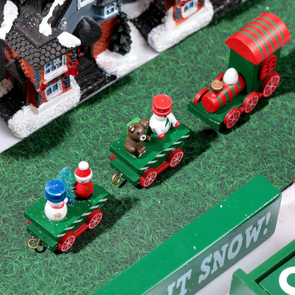 Marspark Christmas Village Accessories 5 x 50 Inch Christmas Miniature Road Village Street Mat Xmas Snow Street Decorations for Little Landscape(Grass Style)