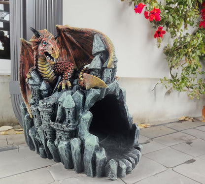 Dragon Statues Gutter Downspout Extension Statues Garden Decoration,Animal Downspout Diverter,Resin Statue Outdoor Decor,Gutter Extension Decorative,3"×4" Downspout Extender Diverter Splash Block