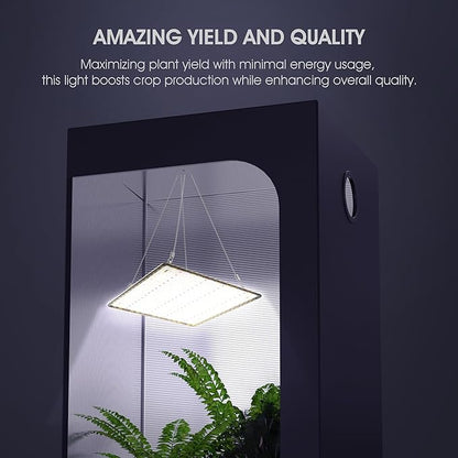 2 Pack LED Grow Light Panel 200W Lamp for Indoor Plants, Sun Like with White Blue Red UV IR LEDs for 4x4ft Coverage Grow Tent Greenhouse Veg and Bloom Seedlings Hydroponics