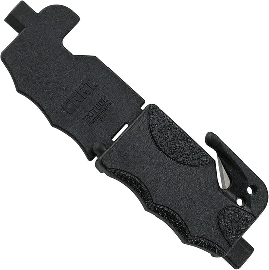 CRKT Exitool Emergency Multitool: Automotive Safety, Seat Belt Strap Cutter, Steel Window & Glass Breaker, Clips to Seat Belt 9031