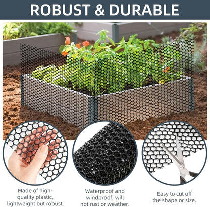 Plastic Wire Mesh Fence, 15.7IN x 50FT Versatile Fencing Netting for Poultry and Animal Barrier With 150 Zip Ties - Garden & Farm, Black