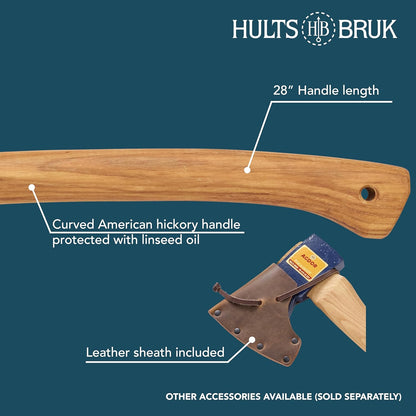 Hults Bruk 840363 Agdor Felling Axe 28 Montreal - 2.5 lb Head, 28" Handle