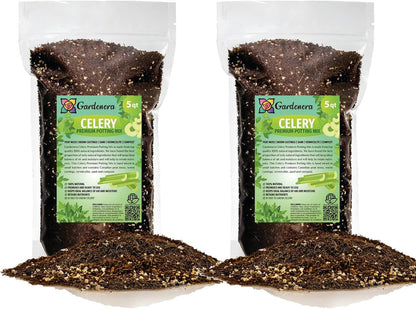 GARDENERA Premium Celery Potting Soil Mix - Optimal Nutrient-Rich Blend for Thriving and Crisp Celery Plants - 10 Quart