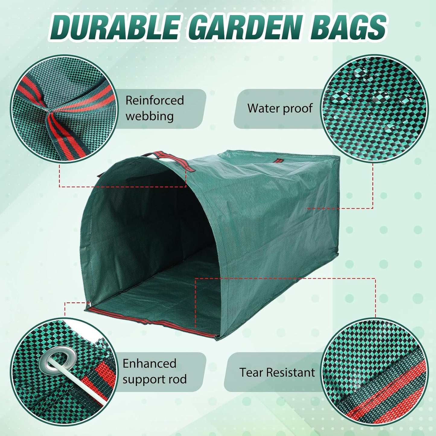 WILLBOND 3 Pcs Yard Waste Bags Large Yard Dustpan Type Garden Bag for Collecting Leaves Reusable Heavy Duty Lawn and Leaf Bag for Parties Laundry, Camping (40, 53, 72 Gallon)
