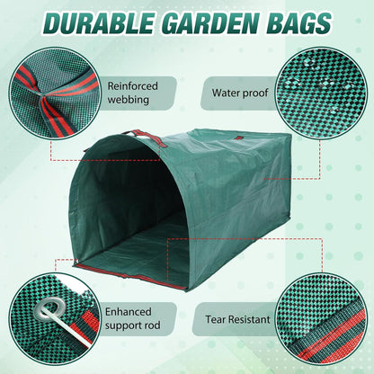 WILLBOND 3 Pcs Yard Waste Bags Large Yard Dustpan Type Garden Bag for Collecting Leaves Reusable Heavy Duty Lawn and Leaf Bag for Parties Laundry, Camping (40, 53, 72 Gallon)