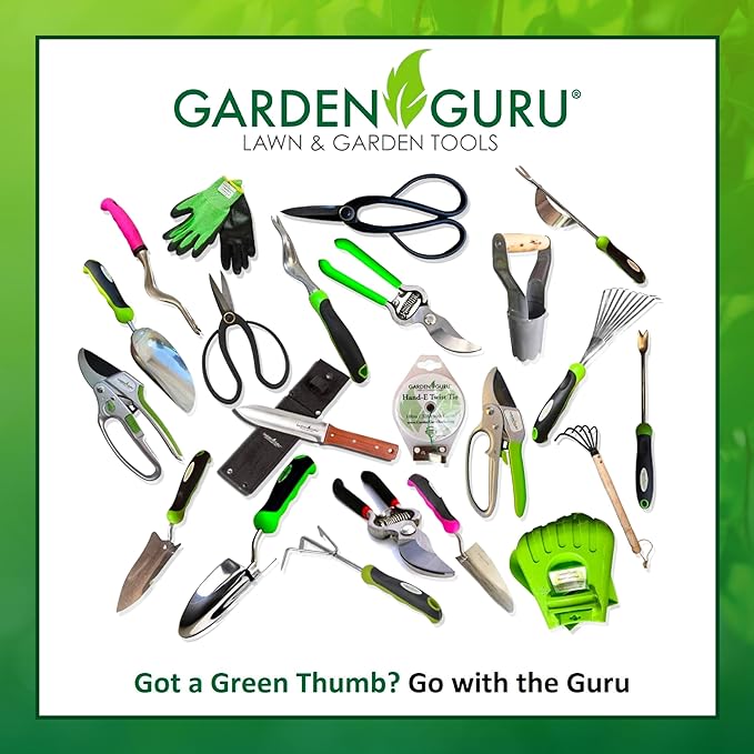Garden Guru Hori Hori Garden Knife for Weeding, Digging, Pruning, and Cultivating - Stainless Steel Full Tang Blade | Marks for Measuring Planting Depth | Nylon Sheath for Storage (2 Pack)