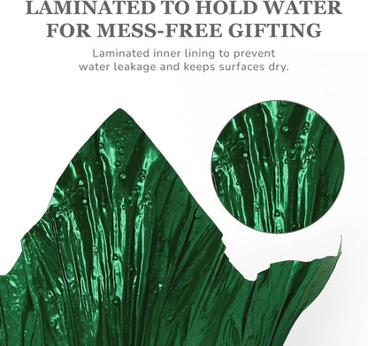 4.5” STD Plant Pot Covers, Decorative Plant Sleeve for Indoor & Outdoor House Plants, Reusable and Gift-Ready Foil Wrap for Flower Pots, Evergreen, Pack of 5