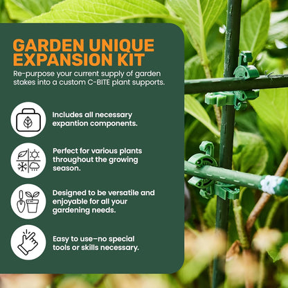 Plant Support Maker Kit – Modular Trellis Building System with Short Stakes & Extra Clips – Compatible with Standard Garden Stakes – Build Custom Plant Supports for Indoor or Outdoor Use