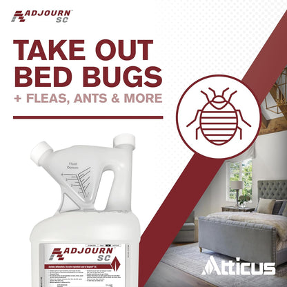 Atticus Adjourn SC Insecticide Concentrate (16 Ounce) - Deltamethrin 4.75% - Indoor and Outdoor Insect Control - Spiders, Ants, Bedbugs, Fleas, Ticks, Wasps, Lice, and More
