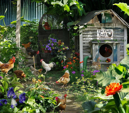 Funny Chicken Gifts Chicken The Fluffy Butt Hut Tin Sign for Home Farm Chicken Coop Farmhouse Kitchen Garden Decor 8 X 12 Inch (3820)
