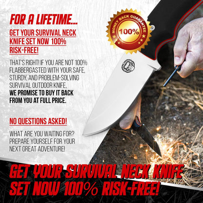 Redline Fixed Blade Hunting Knife with Ferro Rod and Sheath - Perfect for Outdoor Adventures - Holtzman's Gorilla Survival