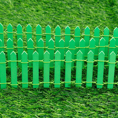 Mini Fairy Garden Fence, 35.5x2 Inch Cuttable Small Wood Picket Fence, DIY Miniature Accessories Decoration for Dollhouse, Crafts, Vegetable Platter, Cake(Light Green)