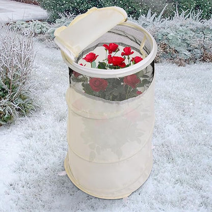 2 Pcs Pop Up Rose Cones for Winter Protection, 20" x 13" x 9" Winter Rose Collars Protective Cover, Freeze Protection Roses Bush Cover for Protecting Against Frost Wind and Animals Eating