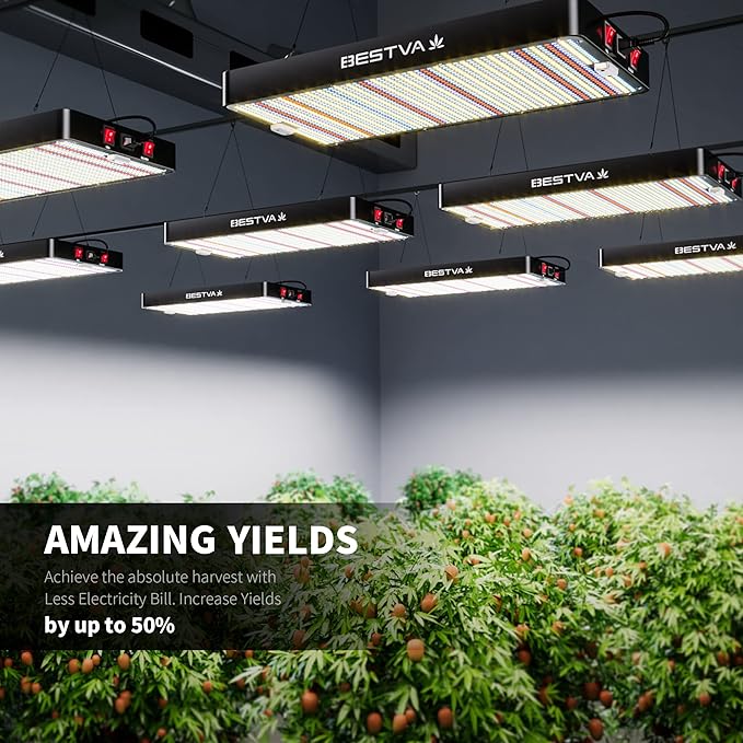 BESTVA DC2000 Led Grow Light with High Yield Diodes Full Spectrum LED Grow Lights for Indoor Plants Greenhouse Veg Bloom Light Hydroponic Grow Lamp