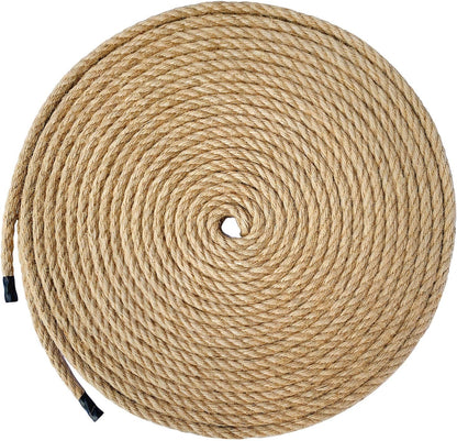 Jute Rope, 55 Feet 8mm Heavy Duty Twine - Perfect for Cat Scratching Posts, Crafts, Bundling, Gardening Decor and Hanging (8mm*55ft)