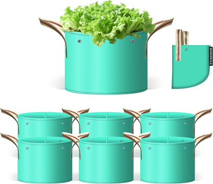 7 Pcs 10 Gallon Potato Grow Bag, PE Garden pots Plant Grow Bag with Branch-Binding Holes and Drain holefor for Vegetables, Strawberries, Flowers