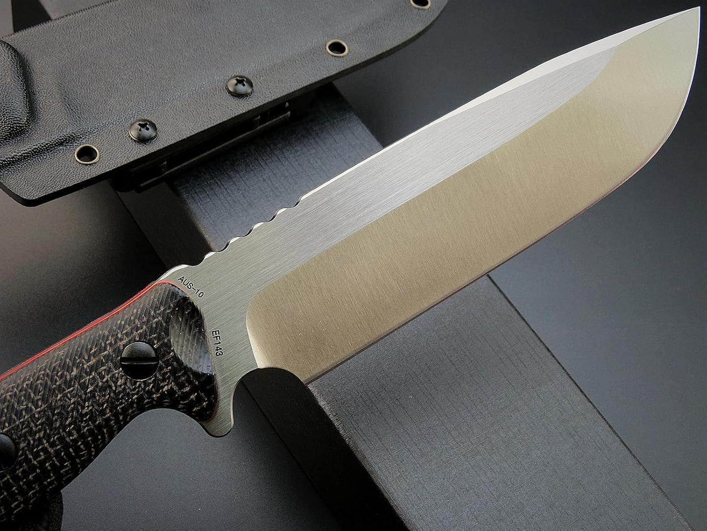 Eafengrow EF143 Fixed Blade Knife AUS-10 Steel Blade Micarta Handle Full Tang EDC Tool Straight Knife for Working Camping Hunting