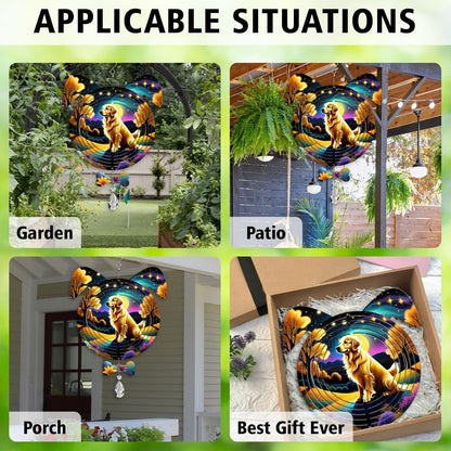 Golden Retriever Dog Ears Wind Spinner, Golden Retriever Wind Spinner Hanging for Yard and Garden