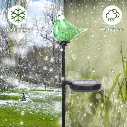 Afirst Solar Outdoor Lights Decorative Hummingbird Garden Stake Handblown Glass Stakes Outdoors Waterproof for Garden Pathway Decoration 2 Packs
