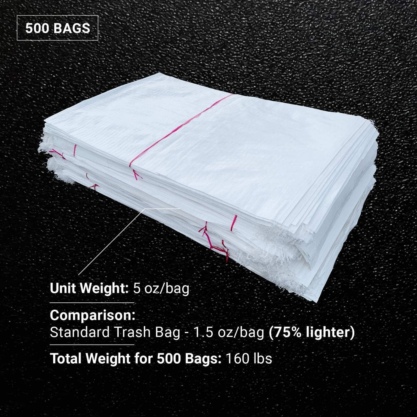 Sandbaggy Large Sandbags - Size: 31" x 45" - Thick Heavy Duty Contractor Bags, Heavy Duty Garbage Bags, Dumpster Bag, Construction Trash Bags, Contractor Bags 6 mil (500)