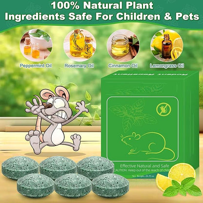 24Pcs Rodent Mice Repellent, Peppermint Oil Mouse Repellent Balls for Rats Mouse Deterrent, Keep Rat Mice Mouse Rodent Out of Indoor House Outdoor Car Engines RV Garage, Safe for Humans & Pets