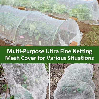 Ultra Fine Garden Netting, 4x25Ft Mesh Plant Netting Pest Barrier for Garden Protection Row Cover Raised Bed Screen Mesh Greenhouse Mosquito Net, Protecting Tree Plants Vegetable Flowers Fruits