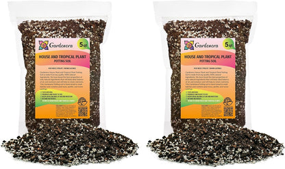 Gardenera House Plant and Tropical Plant Potting Soil - Re-Potting Soil for All Types of Indoor House Plants - 10 Quart
