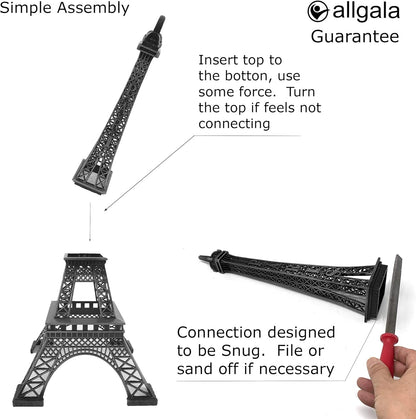 allgala 24" Eiffel Tower Statue Decor Alloy Metal, White