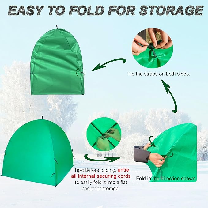59″*59″*60″ Winter Plant Warm Covers - Raised Bed Cover, Garden Row Accelerator, Warm Tent Freeze Protection Humidity Domes for Germination, Seedling Propagation Protecting Plants from Animals