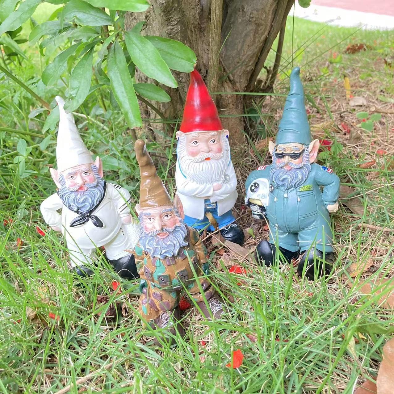Pilot Gnome Statue with Helmet, Air Force Garden Gnome Figurine for Lawn Ornaments Indoor or Outdoor Decor Christmas Birthday Gift