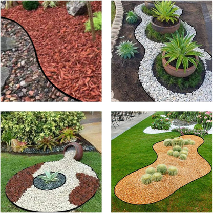 Garden Edging Border,33ft Landscape Edging Garden Borders Edging【4INCH Hight】 Paver Edging Include 30 Stakes,Flexible Lawn Edging Border for Yard, Lawn, Gardens(Black)