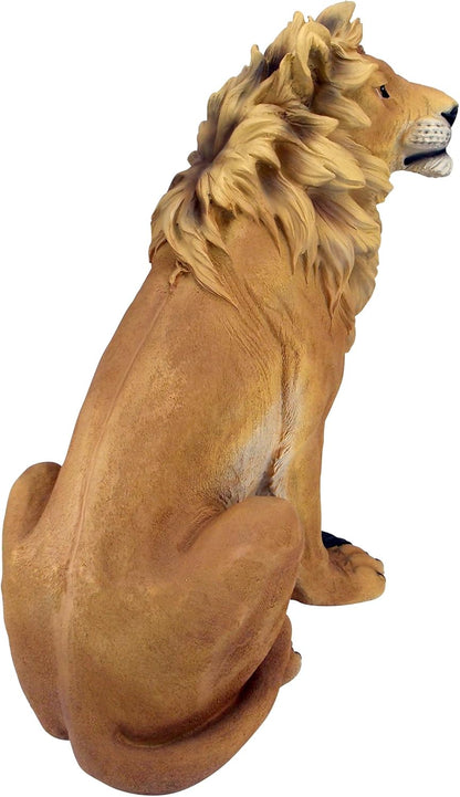 Design Toscano King of Beasts Lion Indoor/Outdoor Garden Statue, 13 Inches Wide, 21 Inches Deep, 27 Inches High, Handcast Polyresin, Full Color Finish