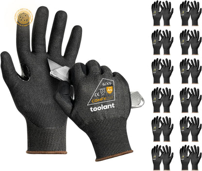 toolant ANSI A4 Cut Resistant Work Gloves without Steel and Fiberglass, Ultra Light & Thin, for Fishing, WoodCarving